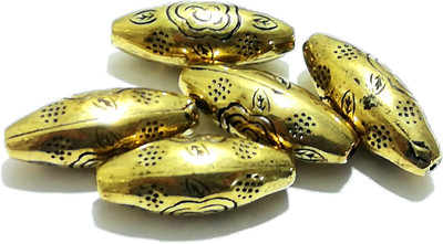 

GOELX Antique Metallic Designer Tube Beads for Jewellery Making, Beading & Art Craft Work !! - Oval - Design 2