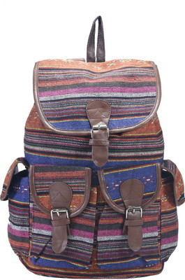 

Desence Women & Girls Stylish Backpack for College/School/Travel - Printed Canvas -with Adjustable Strap 10 liters (Brown) 10 L Backpack(Multicolor)