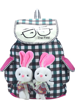 

Desence Women & Girls Stylish Backpack for College/School/Travel - Doll Printed Canvas -with Adjustable Strap 10 liters (Green) 10 L Backpack(Multicolor)