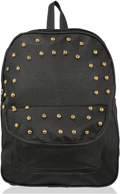 

Kleio Designer Studded Casual Backpack with a Flap Pocket for College Girls 7 L Backpack(Black)