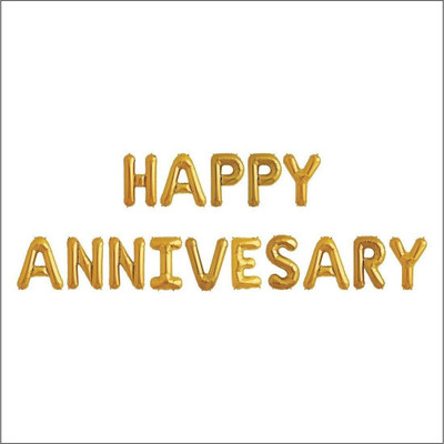 

Smartcraft Solid Happy Anniversary Foil Balloon,for Birthday Decoration,Baby Shower,Wedding,Festival,Marriage Anniversary Party Balloon(Gold, Pack of 1)