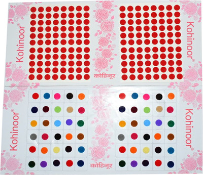 

Kohinoor Round Bindi For Woman Multicolor, Red Bindis(Stick On)