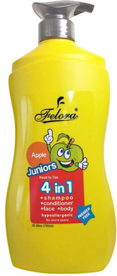 

Felora juniors Head to Toe 4 in 1 Shampoo + Conditioner + Bodywash 750ml (25.36oz) - Apple(750 ml)