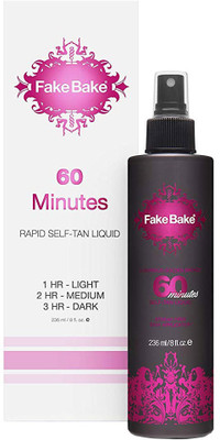 

Fake Bake Self Tanning Fast Acting Liquid Solution 60 Minutes by 1 Hour For a Golden Tan, 2 Hours For a Bronze Tan, 3 Hours for a Darker Tan | 8 fl oz(Beige)