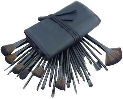 

Science Purchase 78VK14322 32-Piece Black Cosmetic Makeup Brush Set with Black Bag(Pack of 32)