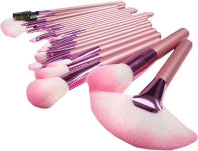 

DRQ Makeup Brushes Studio 22pcs Quality Natural Cosmetic Brush Set with Pink Bag -For Eye Shadow, Blush, Concealer, Etc (Pink)(Pack of 22)