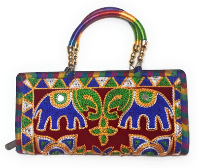 

Unique Fashion Casual, Party Maroon, Multicolor Clutch
