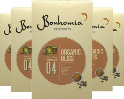 

Bonhomia Organic Bliss 50 Coffee Capsules Roast & Ground Coffee 250 g(Pack of 5)