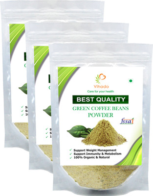 

VIHADO Best Quality Green Coffee Beans Powder for Weight management & belly fat burner - (Pack of 3) Instant Coffee 50 g(Pack of 3)