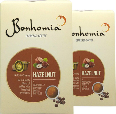 

Bonhomia Artisan Hazelnut 20 Coffee Capsules Roast & Ground Coffee 100 g(Pack of 2, Hazelnut Flavoured)