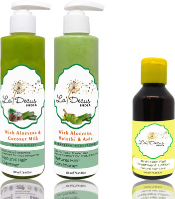

La'Decus Hair Care Combo of Herbal Shampoo, Conditioner & Anti Hair Fall Treatment Lotion(Pack of 3)(Set of 3)