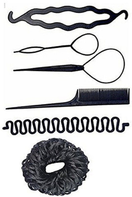 

JAGTEK combo Hair Combo Set of 6 pcs , 4 pcs Hair DIY Kit Braid Tools,, 1 pcs braid tool twist type of snake , 1 pcs juda band easy to use all in one combo at home(Set of 6)