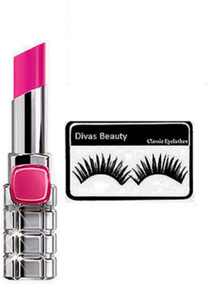 

divas beauty Eyelashes & Shine Lipstick Color Riche Lipstick pink l'oreal paris(Set of 2)