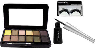 

pro longwear combo Eyelashes&Mac 10 Eyeshadow Palette,Liquid Eyeliner(Set of 3)
