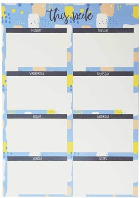 

Flipkart SmartBuy A5 Notebook(Geometric Pattern A5 Weekly Planner Pad, Blue,White,Yellow,Pink)