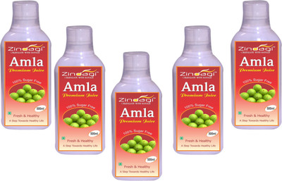 

Zindagi Amla Juice - Sugarfree Amla Fruit Juice - Natural Health Drink(5 x 100 ml)