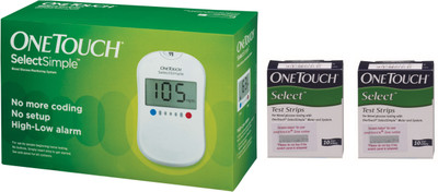

OneTouch Select Simple Glucometer with 20 Test Strips Glucometer(White)