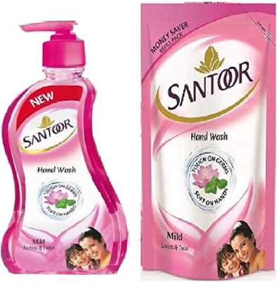 

Santoor Lotus & Tulsi Hand wash 215+180(395 ml, Bottle, Pack of 2)