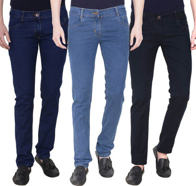 Masterly Weft Slim Men Multicolor Jeans(Pack of 3)