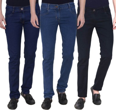 Masterly Weft Slim Men Multicolor Jeans(Pack of 3)