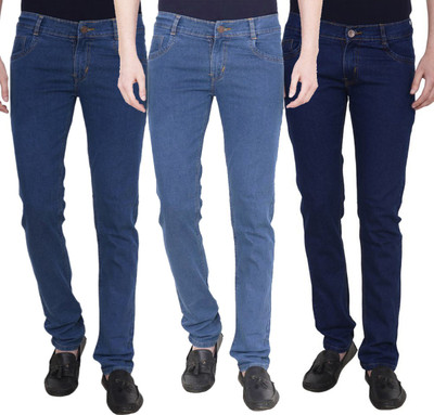 Masterly Weft Slim Men Multicolor Jeans(Pack of 3)