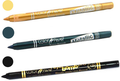 

Color Fever shocking color kajal(golden, dark green, black)