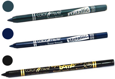 

Color Fever shocking color kajal(dark green, party blue, black)