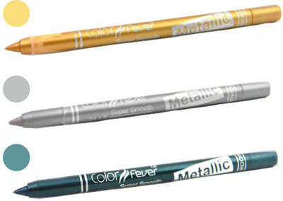 

Color Fever shocking color kajal(golden, silver, light green)