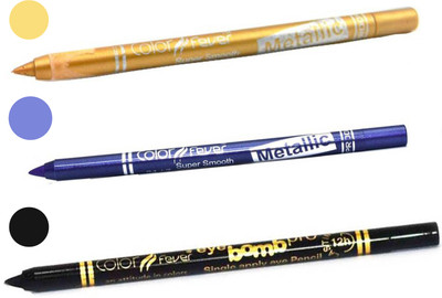 

Color Fever shocking color kajal(golden, purple, black)