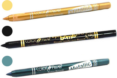 

Color Fever shocking color kajal(golden, black, light green)