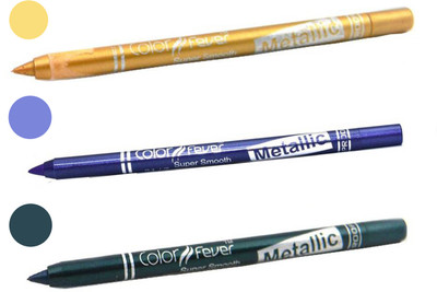 

Color Fever shocking color kajal(golden, purple, dark green)