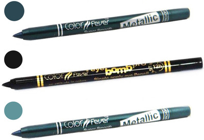 

Color Fever shocking color kajal(dark green, black, light green)