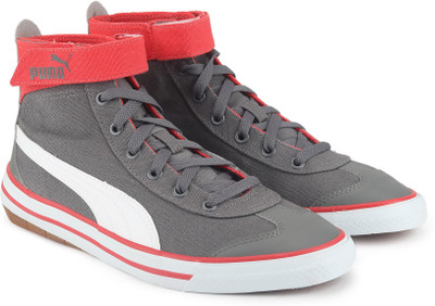

Puma Boys & Girls Lace Sneakers(Grey, Quarry-poppy red-puma white