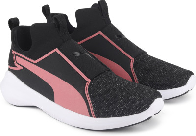 

Puma Girls Slip on Walking Shoes(Black, Puma black-rapture rose