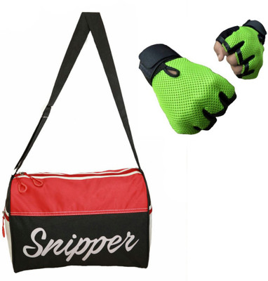 

Snipper Combo of Red Tomy bag and Green Gloves Gym & Fitness Kit