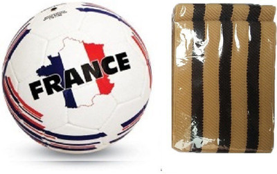 

Nivia Combo of Two - one 'Country color (France)' (Size-5) Football and one Wrist brace with thumb (Color On Availability)- Football Kit