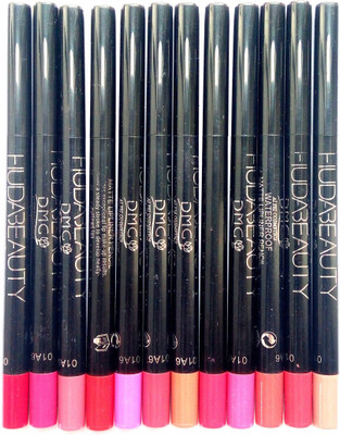 

Huda Beauty Matte Long Lasting Lip Liner Pencil Pack of 12(Multicolor)