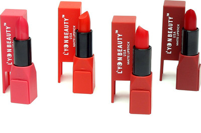 

lyon beauty,usa Lipstics combo of 4 popular color premium lipstics(PINK, 20 g)
