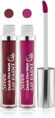 

Seven seas cosmetics makeup 24 h lip paint quick dry matte liquid lipstick set of 2(purple falsa)