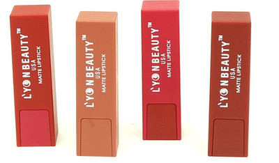 

lyon beauty,usa Lipstics combo of 4 popular color premium lipstics(RED)