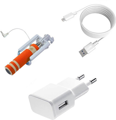 DAKRON Wall Charger Accessory Combo for Asus Zenfone 4 Selfie(White)