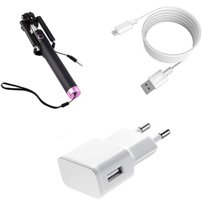 DAKRON Wall Charger Accessory Combo for Asus Zenfone 4 Selfie(White)