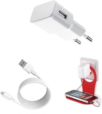 DAKRON Wall Charger Accessory Combo for Lenovo K8 Plus(White)