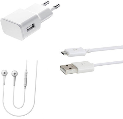 DAKRON Wall Charger Accessory Combo for Panasonic Eluga A3 Pro(White)