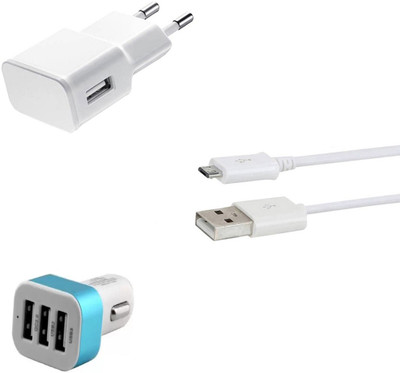 DAKRON Wall Charger Accessory Combo for Panasonic Eluga A3 Pro(White)
