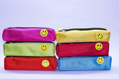 

Shopkooky Best quality Pack 6 Smiley, Self designed Art Artificial Leather Pencil Boxes(Set of 6, Multicolor)