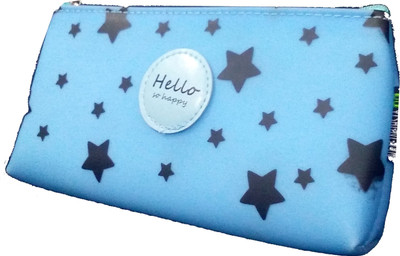 

TECHNOCHITRA HELLO SO HAPPY BLUE HELLO SO HAPPY BLUE Art Artificial Leather Pencil Box(Set of 1, Multicolor)