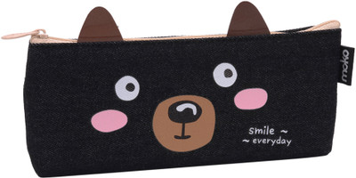 

Enwraps Animal Animal Art Canvas Pencil Box(Set of 1, Black)