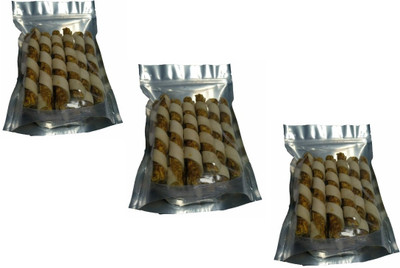 

SAWAY Spiral Sticks chicken flavor Standard zip pack of 3 ( 1kg) Chicken Dog Chew(1 kg, Pack of 3)