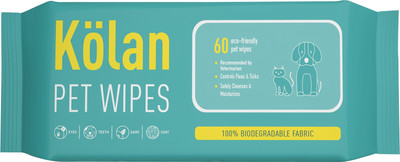 

Kolan Eco- Friendly & Multipurpose Pet Wipes for Cleaning Paws, Face, Eyes, Ears for Dog/Puppy / Cat/Kitten Pet Ear Eye Wipes(Pack of 60)
